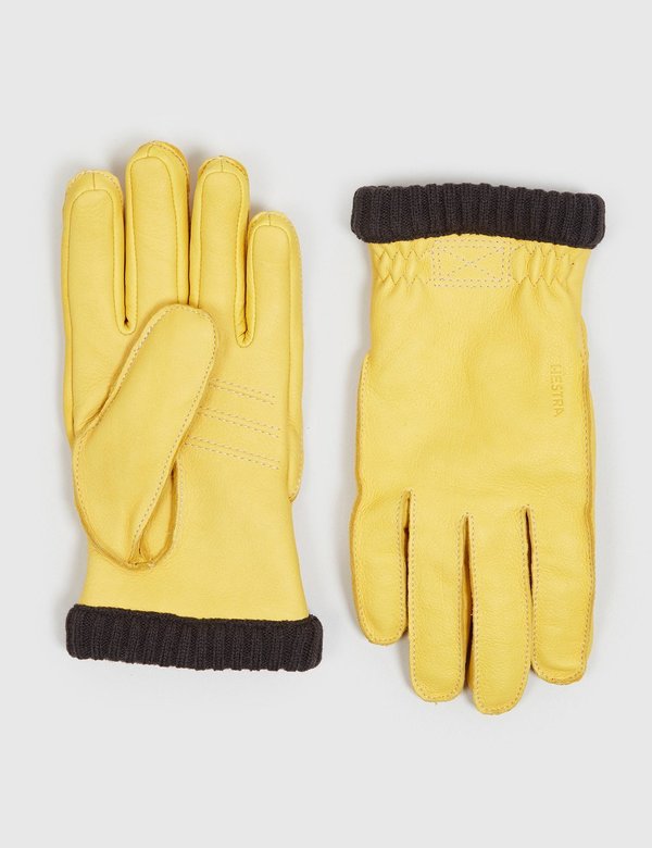 Hestra Primaloft Deerskin Rib Gloves - Natural Yellow