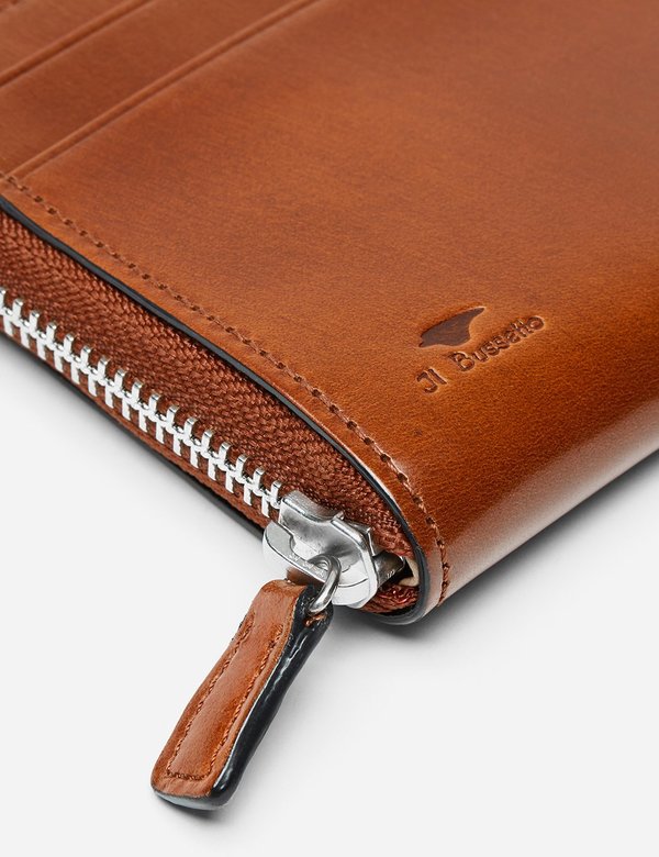 Il Bussetto Small Leather Zip Wallet - Cappuccino Brown Il Bussetto Small Leather Zip Wallet - Cappuccino Brown