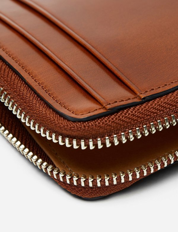 Il Bussetto Small Leather Zip Wallet - Cappuccino Brown Il Bussetto Small Leather Zip Wallet - Cappuccino Brown