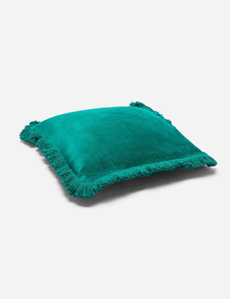 Liv Interior Fringed Velvet Cushion - Thumbnail 2