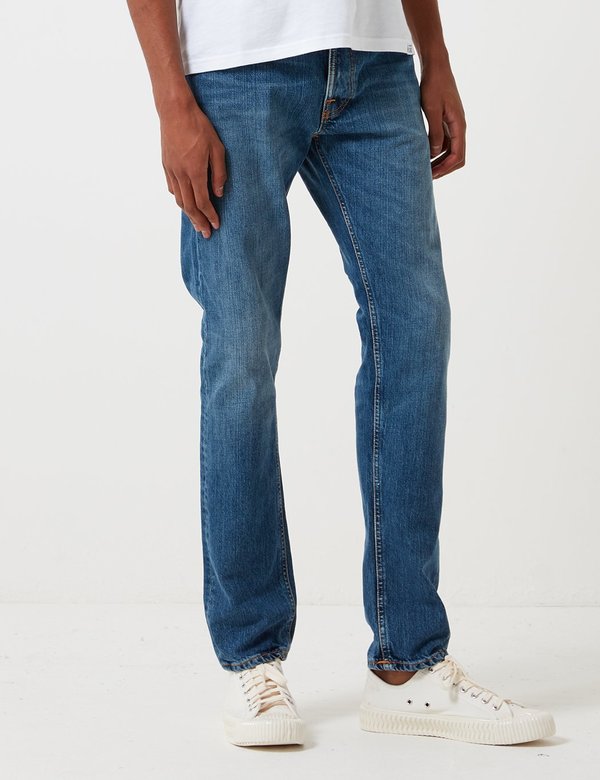 Nudie Fearless Freddie Loose Taper Jeans - Midnight Worn Blue Nudie Fearless Freddie Loose Taper Jeans - Midnight Worn Blue