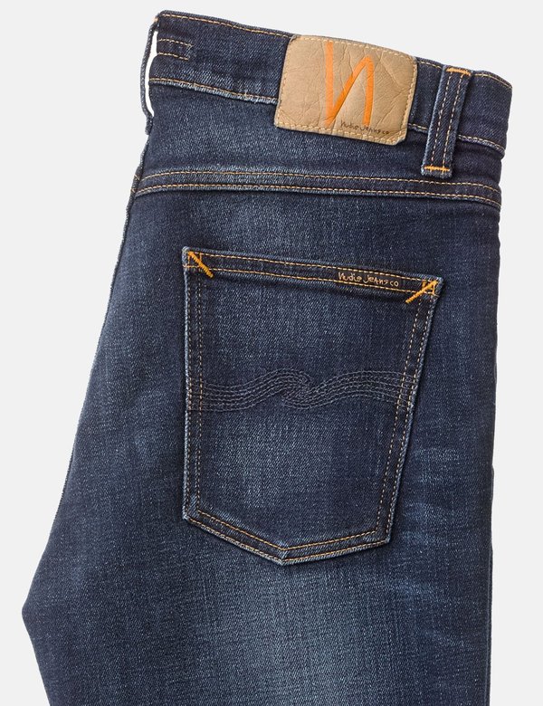 Nudie Lean Dean Slim Tapered Jeans - Dark Deep Worn Blue Nudie Lean Dean Slim Tapered Jeans - Dark Deep Worn Blue