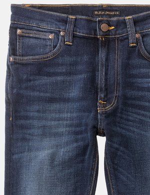 Nudie Lean Dean Slim Tapered Jeans - Dark Deep Worn Blue Nudie Lean Dean Slim Tapered Jeans - Dark Deep Worn Blue