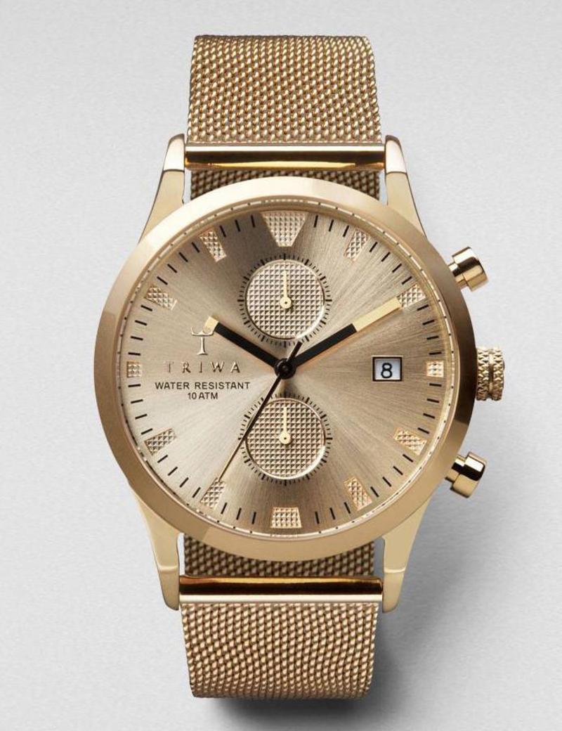 Triwa Sort of Black Chrono Watch - Gold | Garmentory