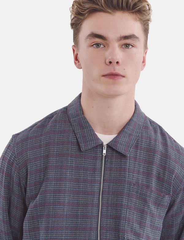 YMC Bowie Zip Shirt - Blue YMC Bowie Zip Shirt - Blue
