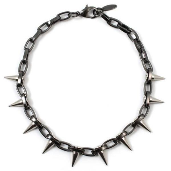 Joomi Lim Single Row Spike Choker - Hematite/Rhodium Joomi Lim Single Row Spike Choker - Hematite/Rhodium
