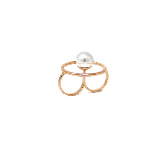 Joomi Lim Double Finger Hoop Ring - Rose Gold/White Joomi Lim Double Finger Hoop Ring - Rose Gold/White