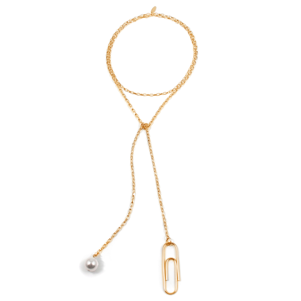 Joomi Lim Lariat Chain Necklace - Gold/White Joomi Lim Lariat Chain Necklace - Gold/White