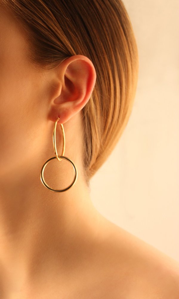 Joomi Lim Medium Double Link Hoop Earrings - Gold Joomi Lim Medium Double Link Hoop Earrings - Gold