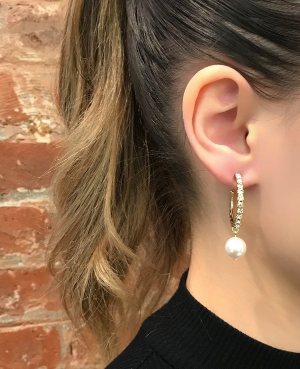 Joomi Lim Mini Crystal Hoop Earrings W/ Pearls Joomi Lim Mini Crystal Hoop Earrings W/ Pearls