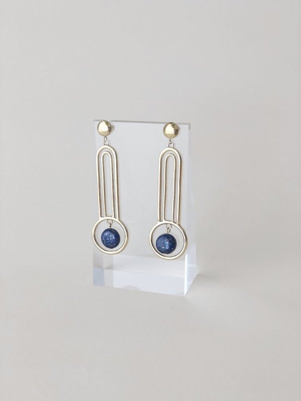 Artifacts Orbit Earrings - Brass/Lapis Artifacts Orbit Earrings - Brass/Lapis