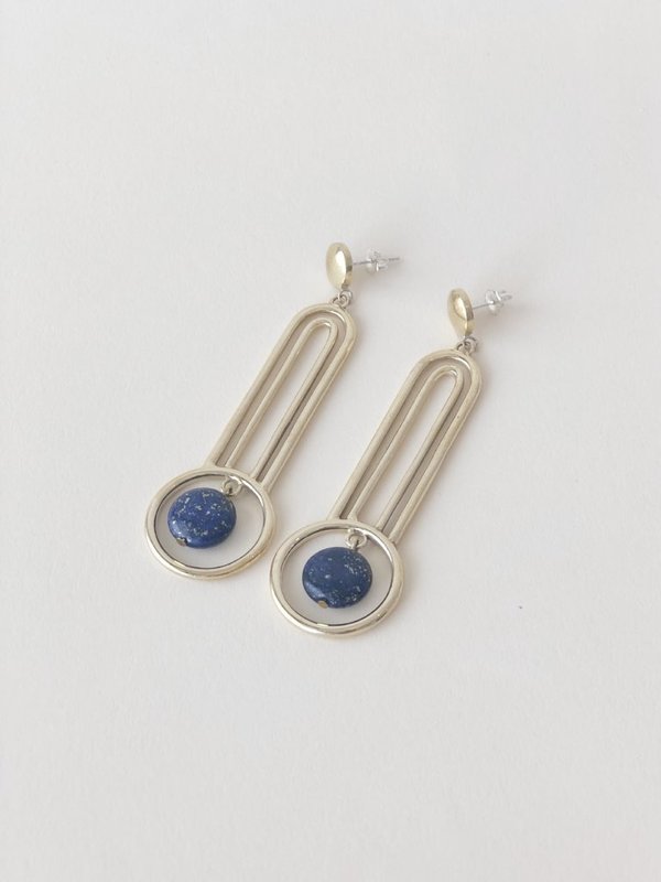 Artifacts Orbit Earrings - Brass/Lapis Artifacts Orbit Earrings - Brass/Lapis