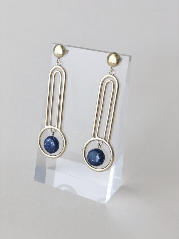 Artifacts Orbit Earrings - Brass/Lapis Artifacts Orbit Earrings - Brass/Lapis