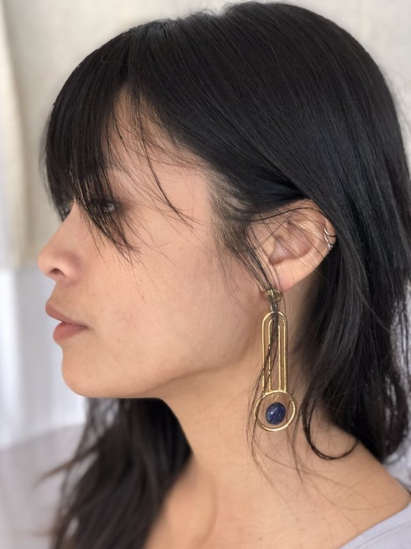 Artifacts Orbit Earrings - Brass/Lapis Artifacts Orbit Earrings - Brass/Lapis