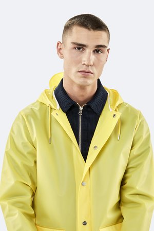 Unisex Rains Hooded Coat - Foggy Yellow Unisex Rains Hooded Coat - Foggy Yellow