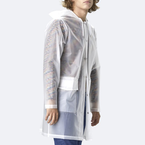 Unisex Rains Hooded Coat - Foggy White Unisex Rains Hooded Coat - Foggy White