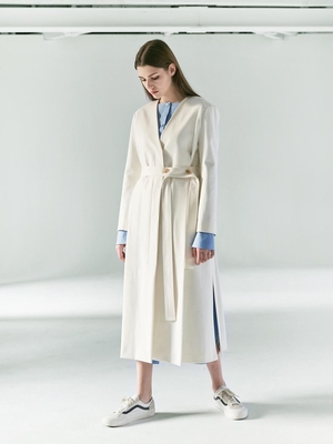 COLLABOTORY No Collar Maxi Trench Coat | Garmentory