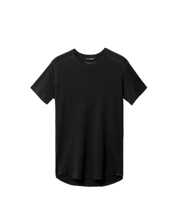 Wings+Horns 1x1 Slub Rib SS Crew - Black Wings+Horns 1x1 Slub Rib SS Crew - Black