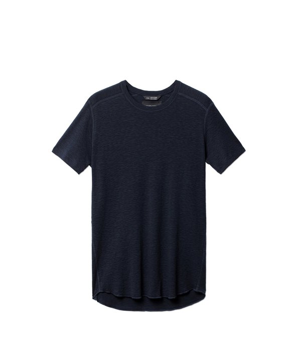 Wings+Horns 1x1 Slub Rib SS Crew - navy Wings+Horns 1x1 Slub Rib SS Crew - navy
