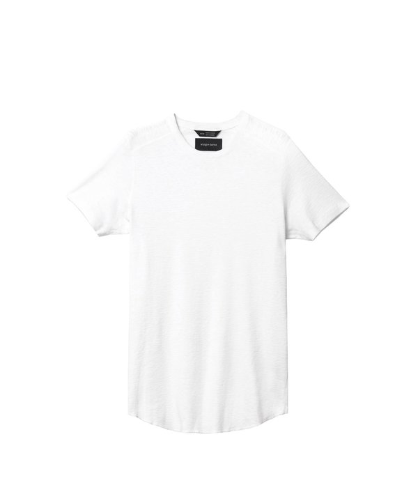 Wings+Horns 1x1 Slub Rib SS Crew - White Wings+Horns 1x1 Slub Rib SS Crew - White