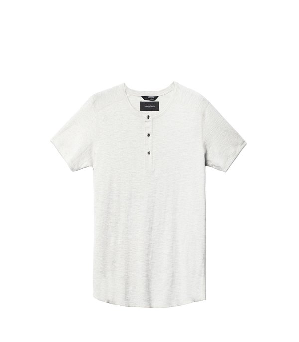 Wings+Horns 1x1 Slub Rib SS Henley - Heather Ash Wings+Horns 1x1 Slub Rib SS Henley - Heather Ash