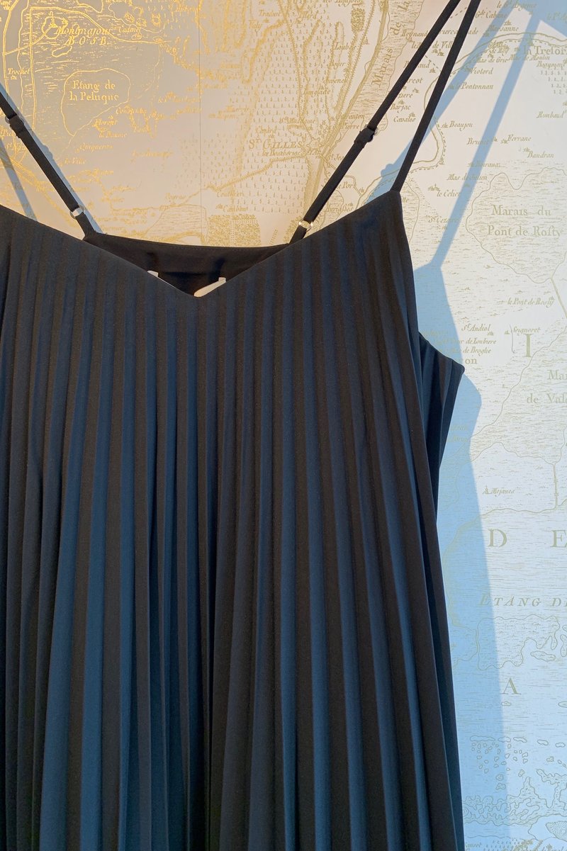 tibi edith pleated dress Tibi Edith Pleated Cami - black