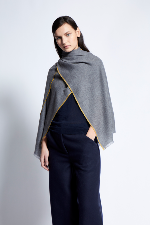 Oyuna Sonya Cashmere Shawl - Slate Grey Oyuna Sonya Cashmere Shawl - Slate Grey