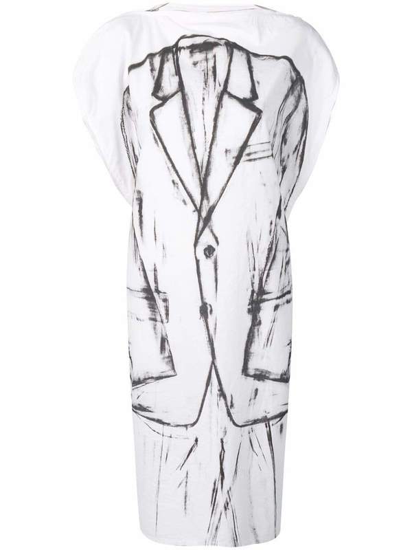 MM6 MAISON MARGIELA Tuxedo Print Dress - OPTIC WHITE | Garmentory
