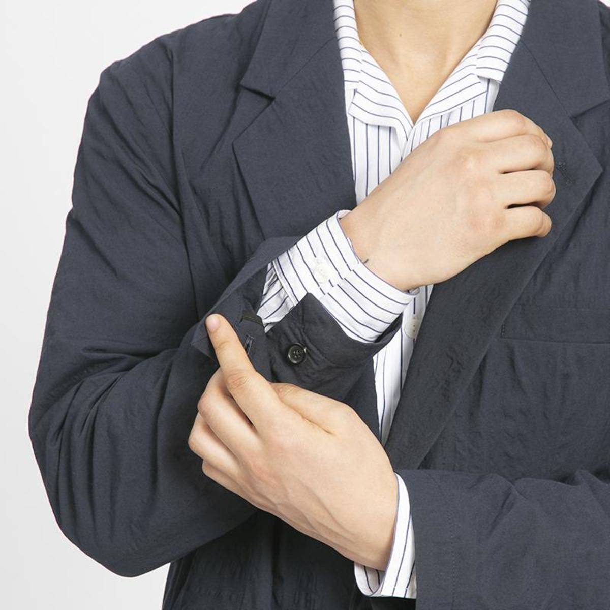 s.k. manor hill Julian Puckered Blazer - Navy Blue | Garmentory