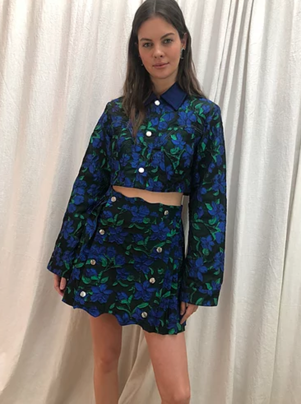 floral cropped jacket