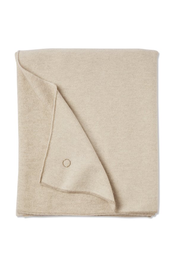 Oyuna Tano Textured Woven Cashmere Throw - Beige/Ivory Oyuna Tano Textured Woven Cashmere Throw - Beige/Ivory