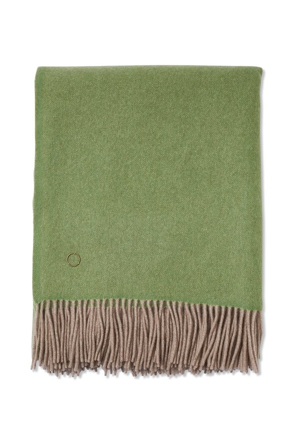 Oyuna Uno Classic Fringed Two-Tone Cashmere Throw - Green/Taupe Oyuna Uno Classic Fringed Two-Tone Cashmere Throw - Green/Taupe
