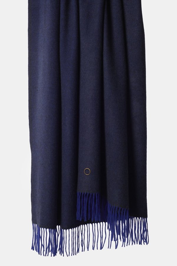 Oyuna Uno Classic Fringed Two-Tone Cashmere Throw - Indigo/Ultramarine Oyuna Uno Classic Fringed Two-Tone Cashmere Throw - Indigo/Ultramarine