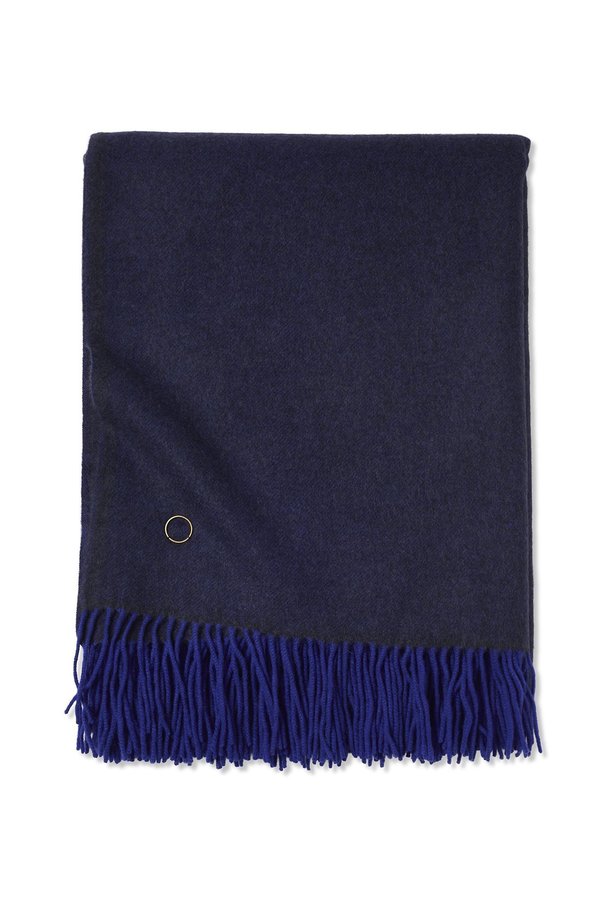 Oyuna Uno Classic Fringed Two-Tone Cashmere Throw - Indigo/Ultramarine Oyuna Uno Classic Fringed Two-Tone Cashmere Throw - Indigo/Ultramarine