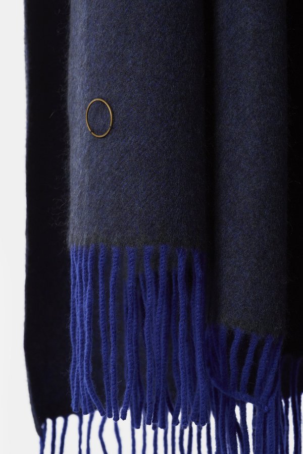 Oyuna Uno Classic Fringed Two-Tone Cashmere Throw - Indigo/Ultramarine Oyuna Uno Classic Fringed Two-Tone Cashmere Throw - Indigo/Ultramarine