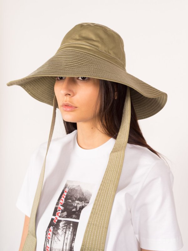 Ganni Cotton Hat - Aloe | Garmentory