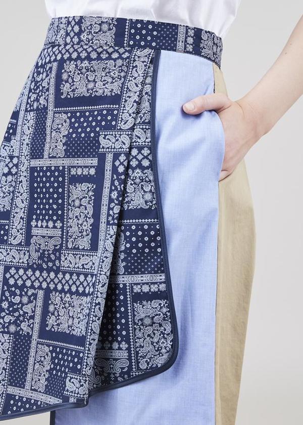 Harvey Faircloth Asymmetric Mixed Media Skirt - bandana/multi Harvey Faircloth Asymmetric Mixed Media Skirt - bandana/multi