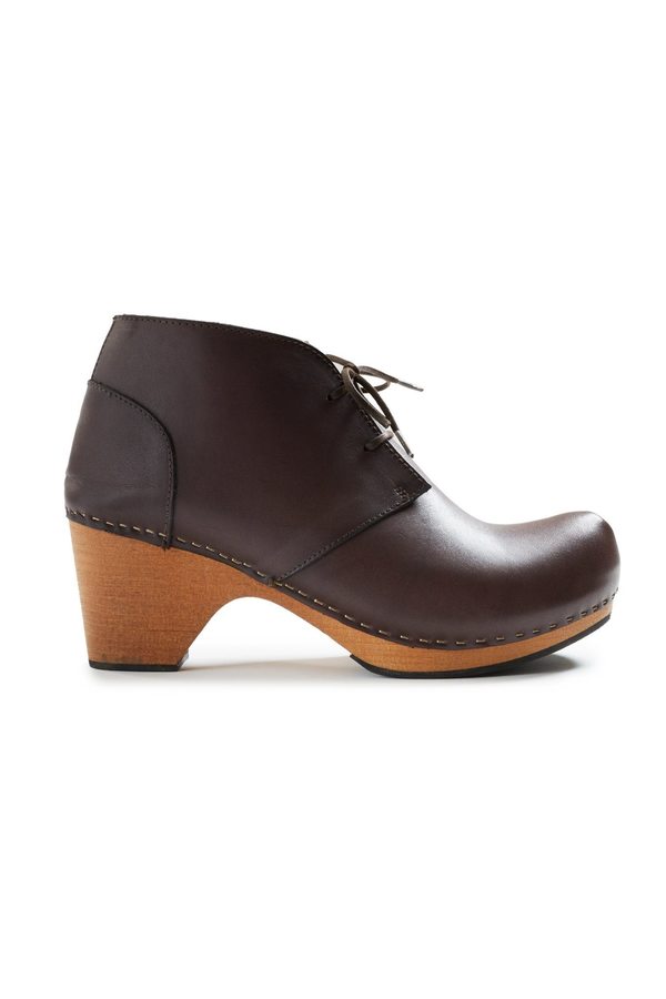 Lisa B. toe seam leather bootie clogs - dark brown Lisa B. toe seam leather bootie clogs - dark brown