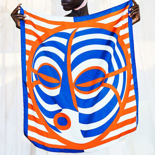 Henrik Vibskov Silk Breath Scarf - Blue Face Henrik Vibskov Silk Breath Scarf - Blue Face