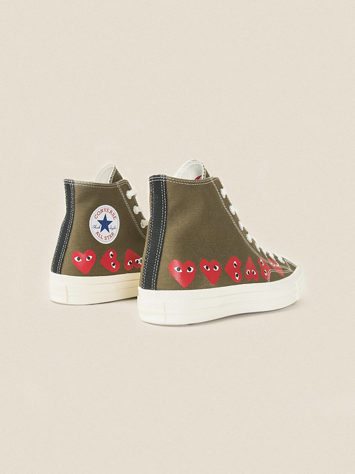 Converse x Comme Des Garçons Play Chuck 70 Hi Multi Hearts Green Sneakers Unisex Comme des Garcons PLAY x Converse Chuck 70 Low Multi Heart  main image 2