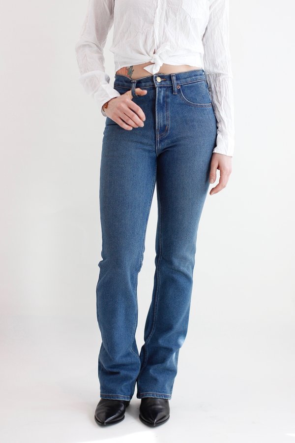 B Sides Leni Hi Flare Jean - Marble Blue Wash B Sides Leni Hi Flare Jean - Marble Blue Wash