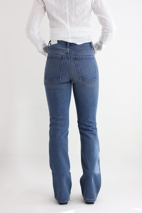 B Sides Leni Hi Flare Jean - Marble Blue Wash B Sides Leni Hi Flare Jean - Marble Blue Wash