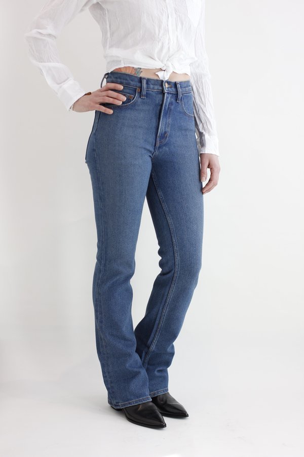B Sides Leni Hi Flare Jean - Marble Blue Wash B Sides Leni Hi Flare Jean - Marble Blue Wash
