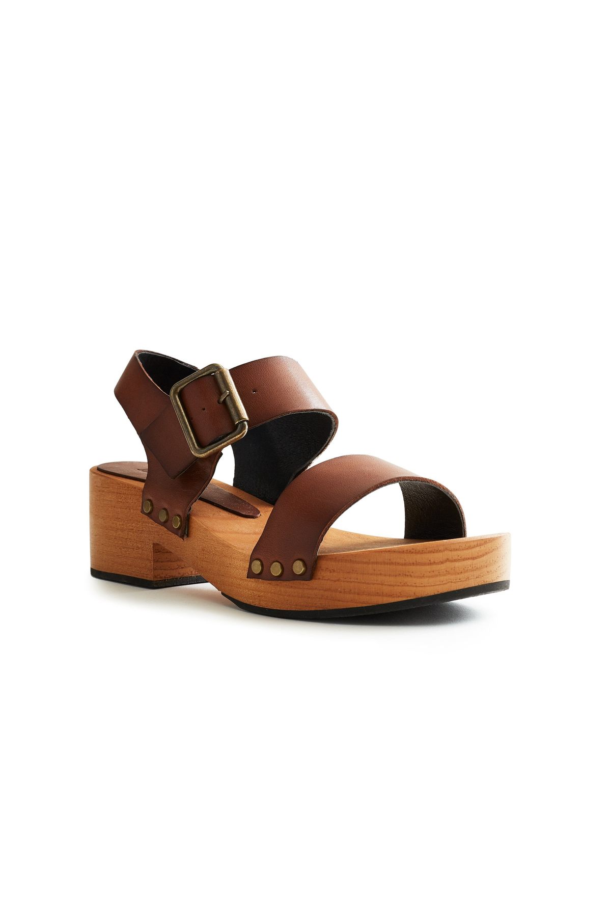 Lisa B. double strap leather clogs - tan - Image 3 of 6