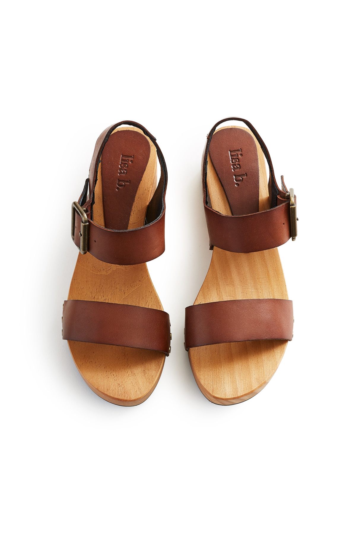 Lisa B. double strap leather clogs - tan - Image 6 of 6