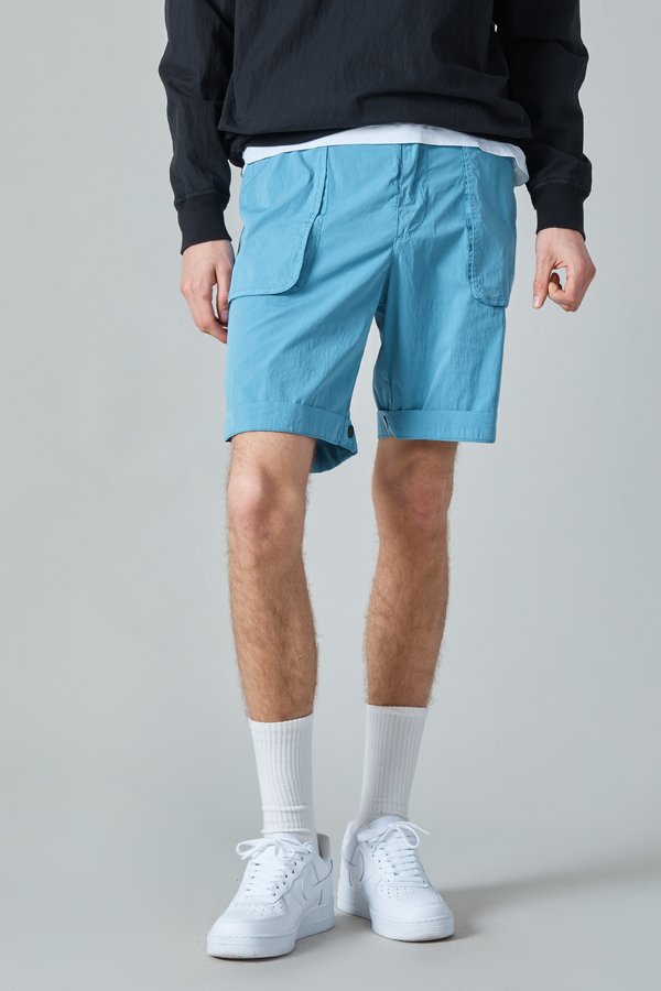 Presidents Poplin Cotton Nylon Wurkje Bermuda Shorts - Sky Presidents Poplin Cotton Nylon Wurkje Bermuda Shorts - Sky