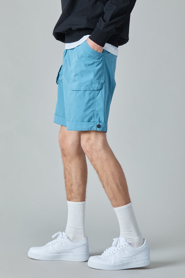 Presidents Poplin Cotton Nylon Wurkje Bermuda Shorts - Sky Presidents Poplin Cotton Nylon Wurkje Bermuda Shorts - Sky