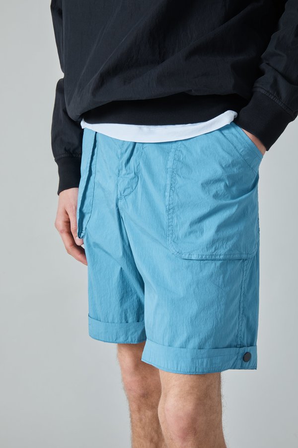 Presidents Poplin Cotton Nylon Wurkje Bermuda Shorts - Sky Presidents Poplin Cotton Nylon Wurkje Bermuda Shorts - Sky