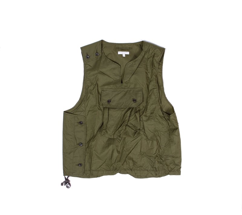 Engineered Garments Nylon Micro Ripstop Cover Vest - Olive