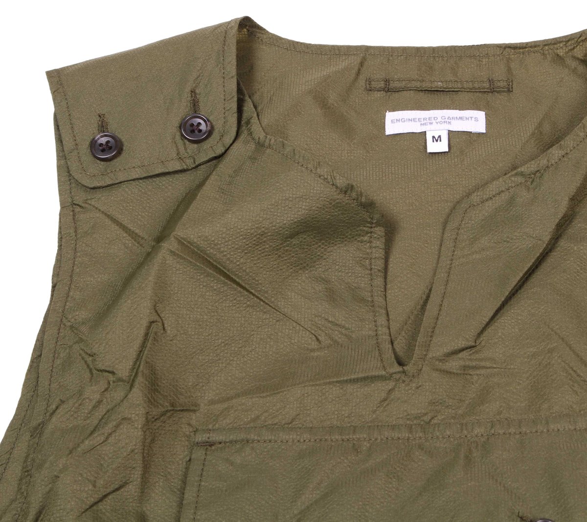 トップス Cover Vest - Nylon Micro Ripstop Engineered Garments Nylon Micro Ripstop Cover Vest - Olive